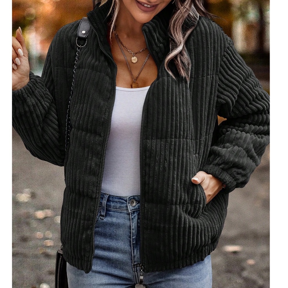 Cozy Corduroy Oversized Puffer Jacket Coat